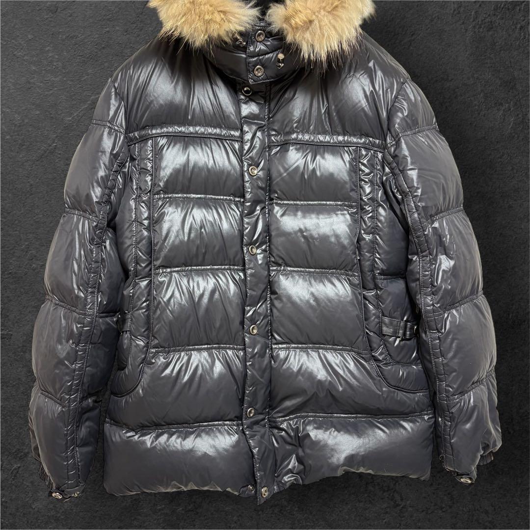 00s Y2K ファー ダウン ジャケット 平成 ギャル男 お兄系 光沢 XL