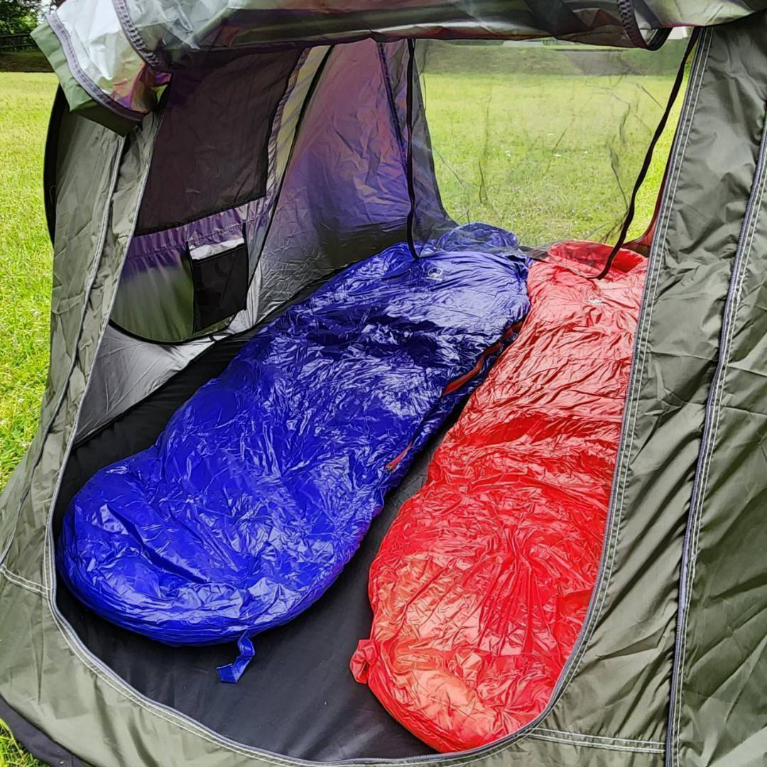 ✨後悔しない寝袋選び✨アウトドア　マミー型寝袋　ダウンシュラフ　黒　1000