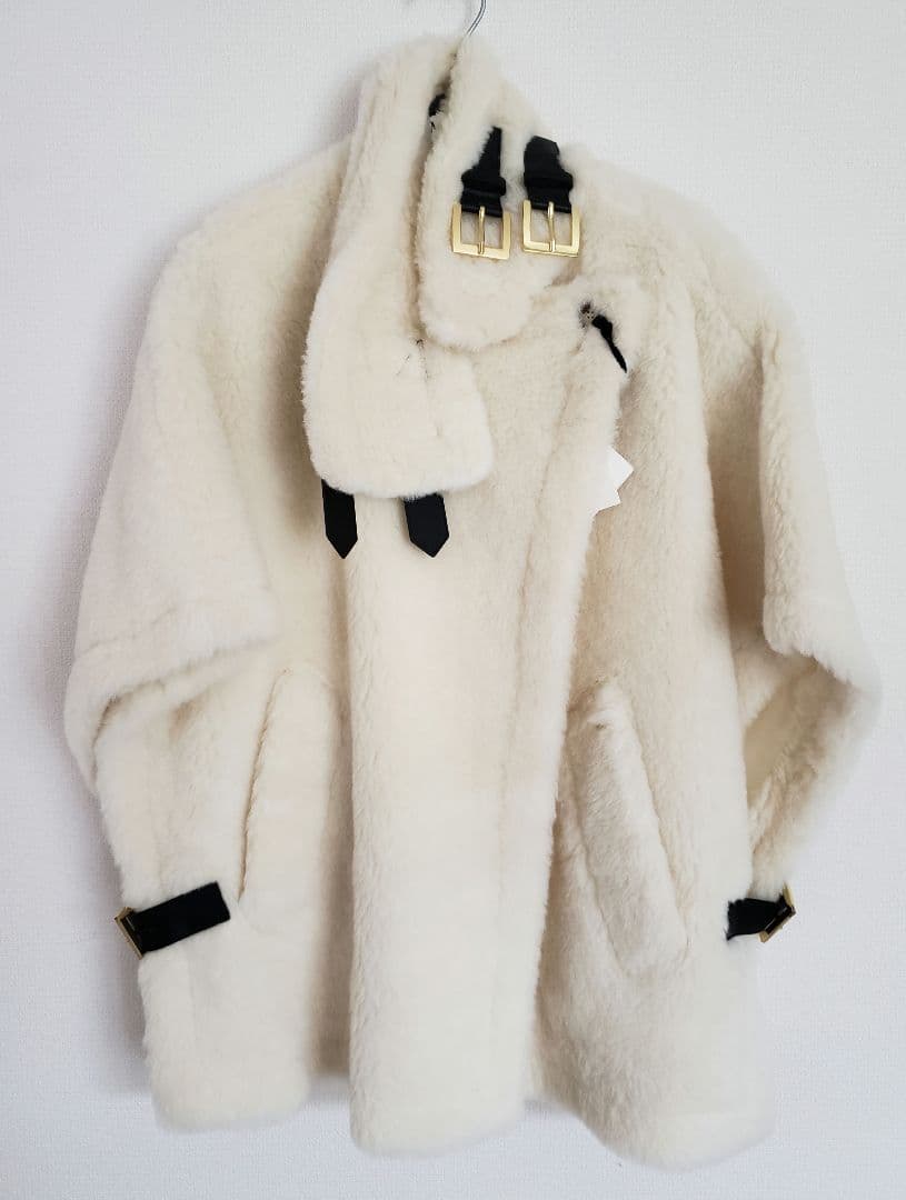 Max Mara テディ ケープ ホワイト