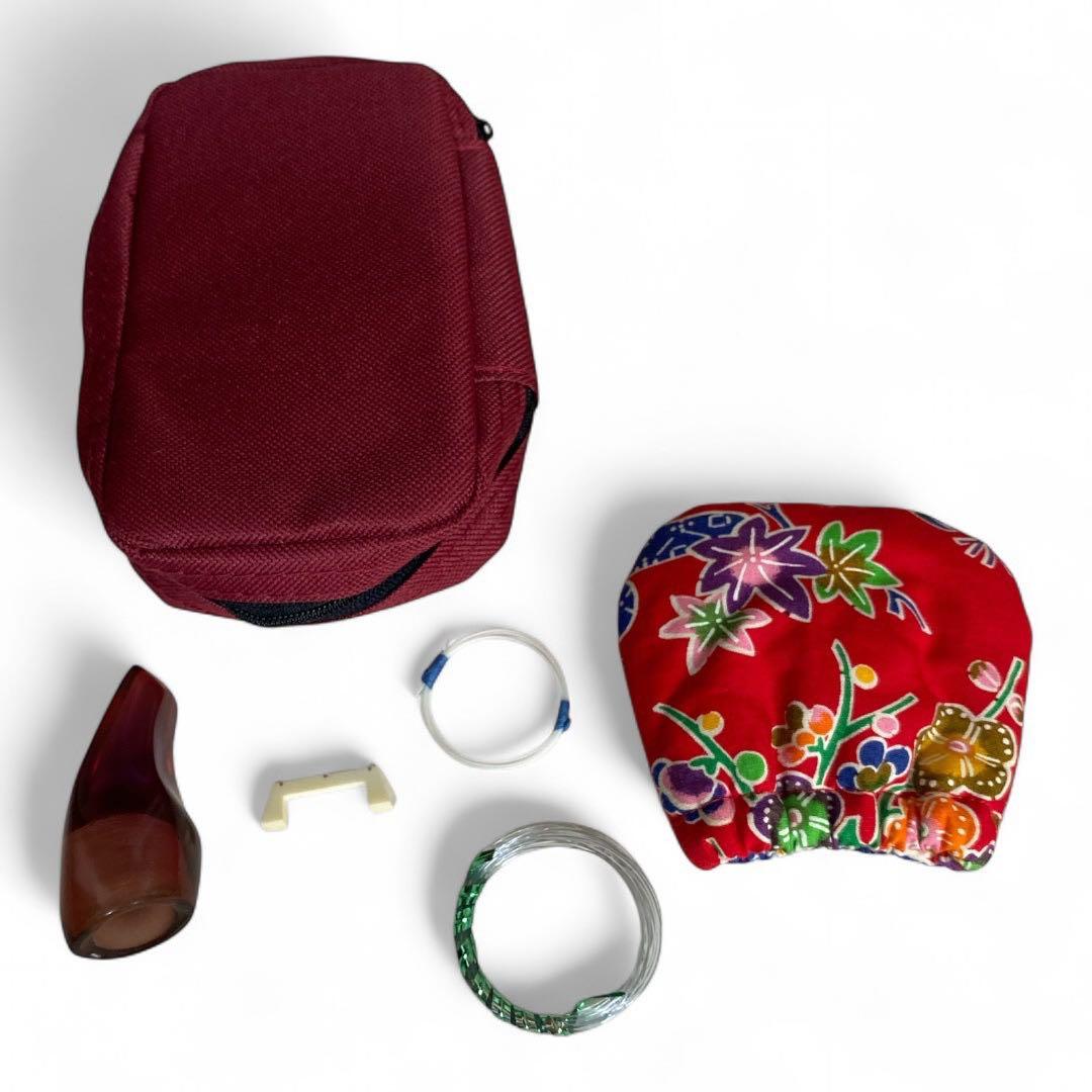 沖縄三味線　和楽器　三味線　人工皮　蛇柄　三線ケース付き