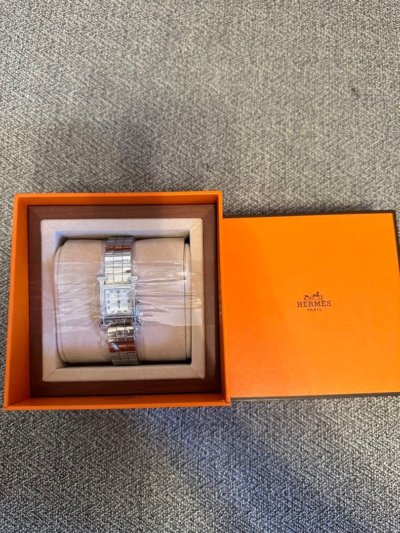 HERMESエルメスレディースウォッチHウォッチダイヤ付き新品未使用金属ベルト