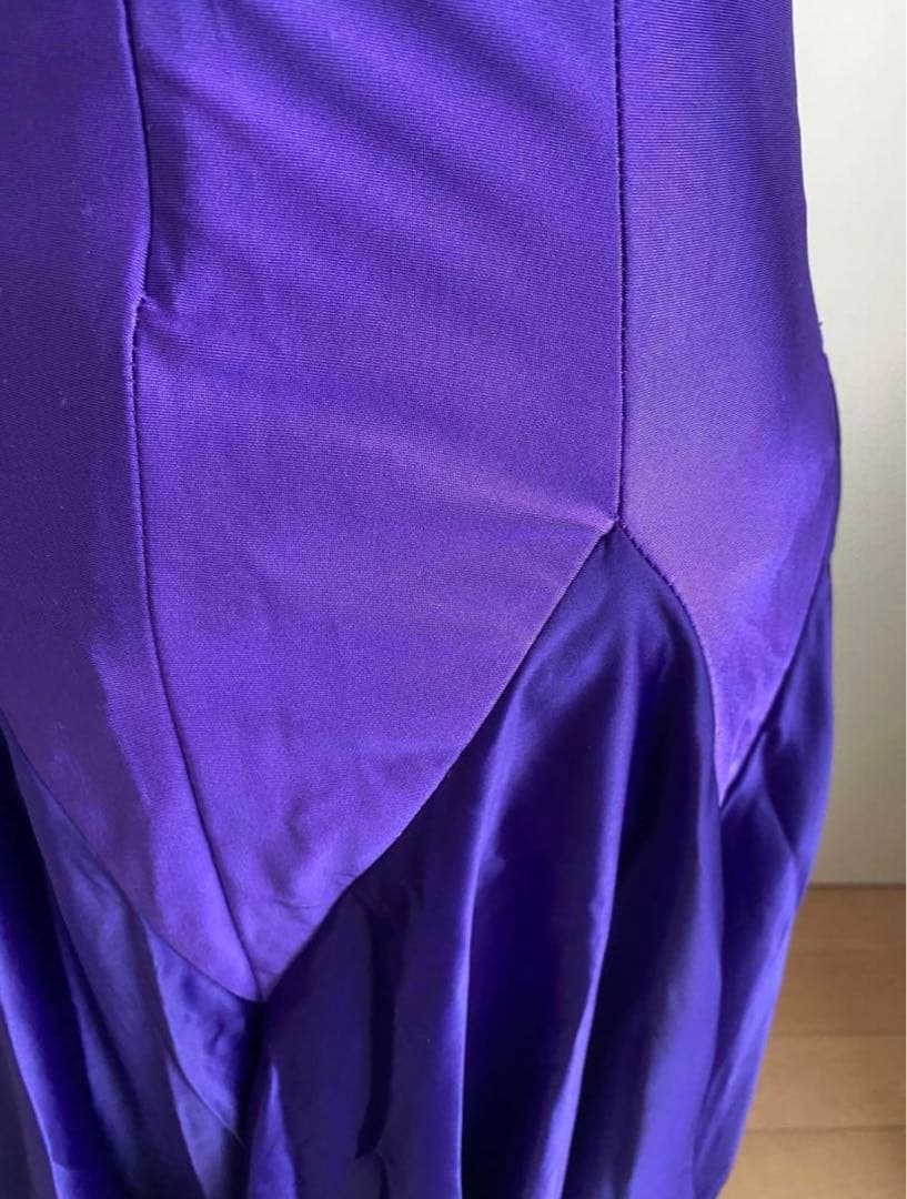 社交ダンス ドレス スタンダード 紫 試着のみ ほぼ未使用品 ストーン付き