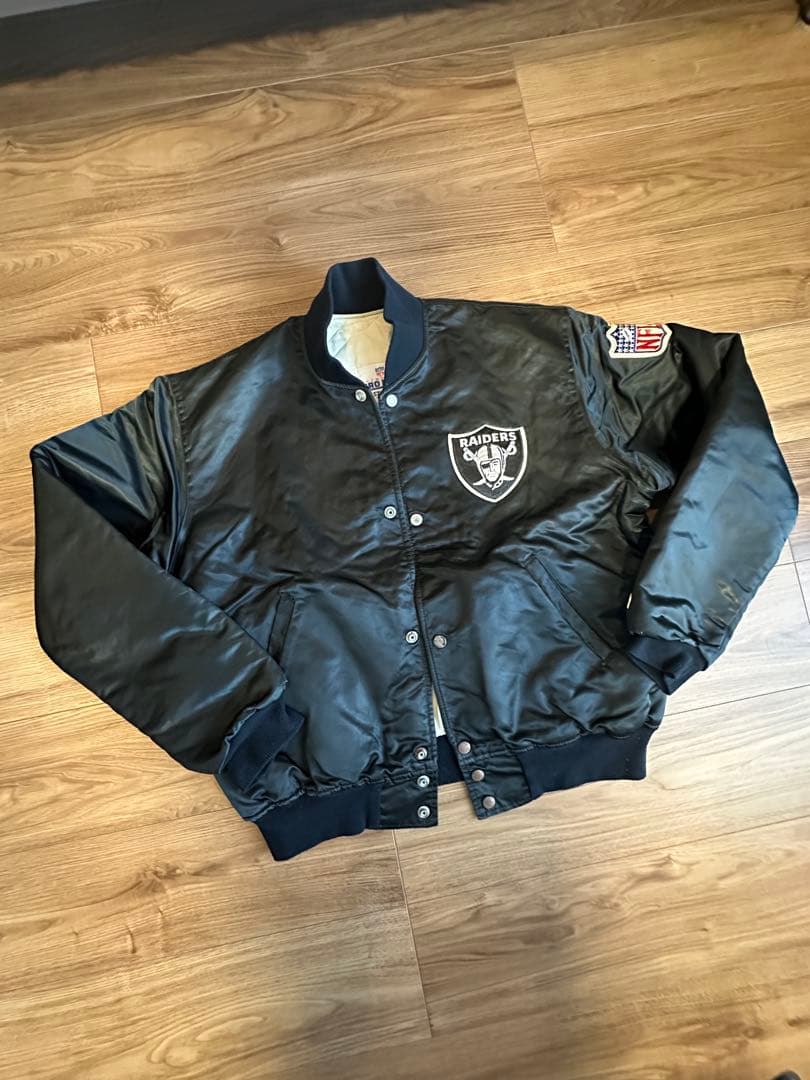 80s 90s STARTER RAIDERS スタジャン USA製 黒 M - メルカリ