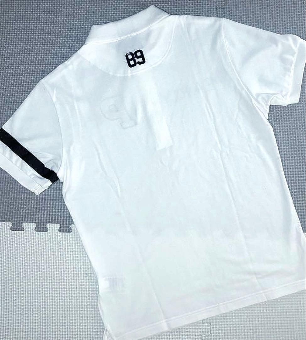 パーリーゲイツ ロゴワッペン　コットン100% 鹿の子 ポロシャツ（WHT／5）