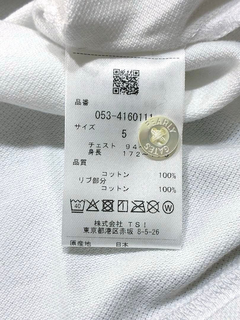 パーリーゲイツ ロゴワッペン　コットン100% 鹿の子 ポロシャツ（WHT／5）