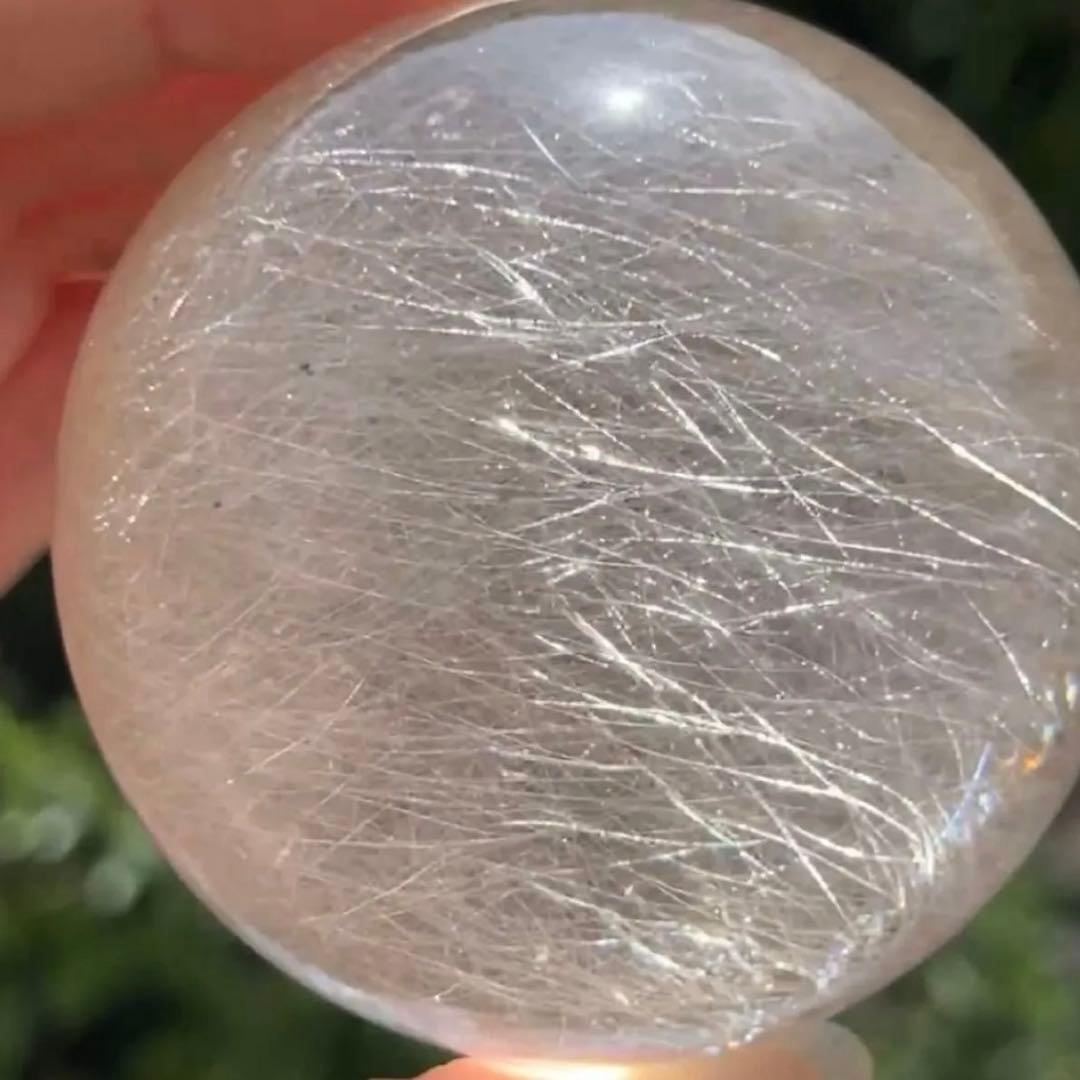 ☆激煌☆美宝珠☆極上別格品☆レインボー ルチル ゴールド シルバー 丸玉 天然石