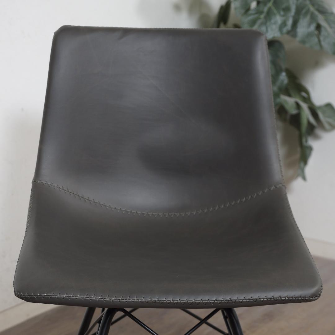 送料無料 【新品】360°回転 革張り ヴィンテージ風 チェア