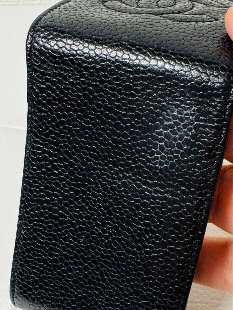 【値下げ希少】CHANEL シャネルキャビア スキン キーチェーン ケース