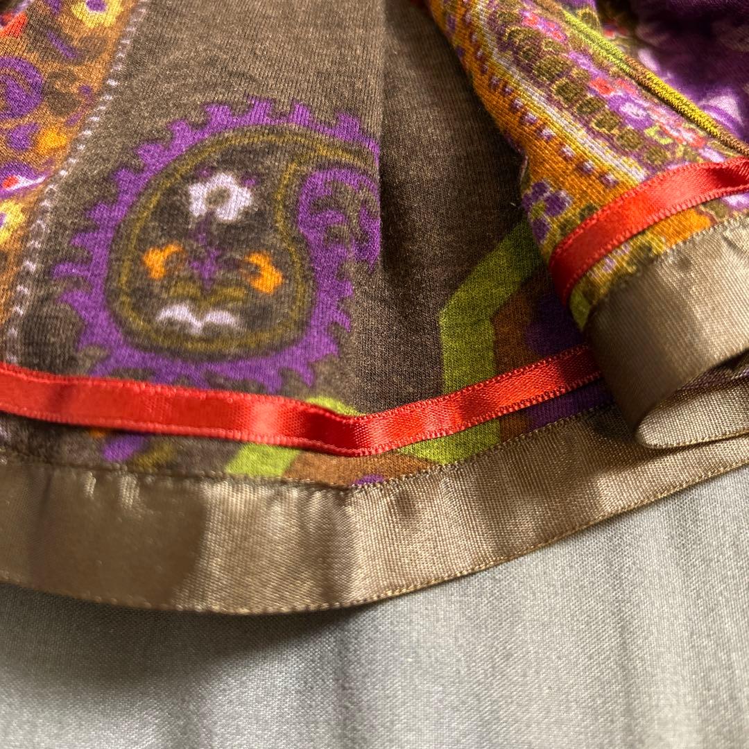 【美品】【エトロ】　個性的 ウエスト総ゴム　後ろ長め　美脚効果有り