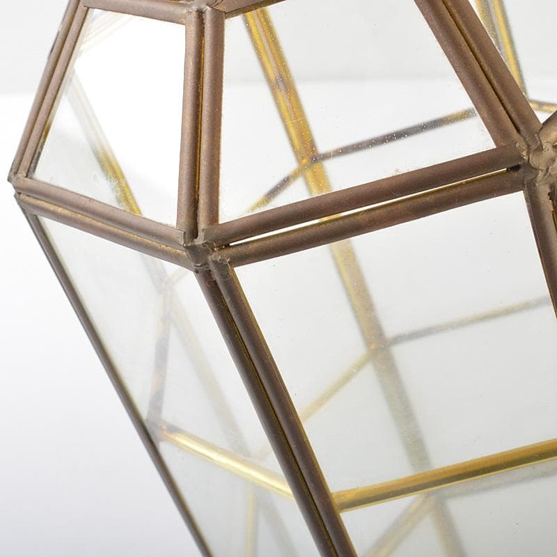 アンティーク　銅枠　八角　ガラスケース　宝石入　ディスプレイケース　CR7319