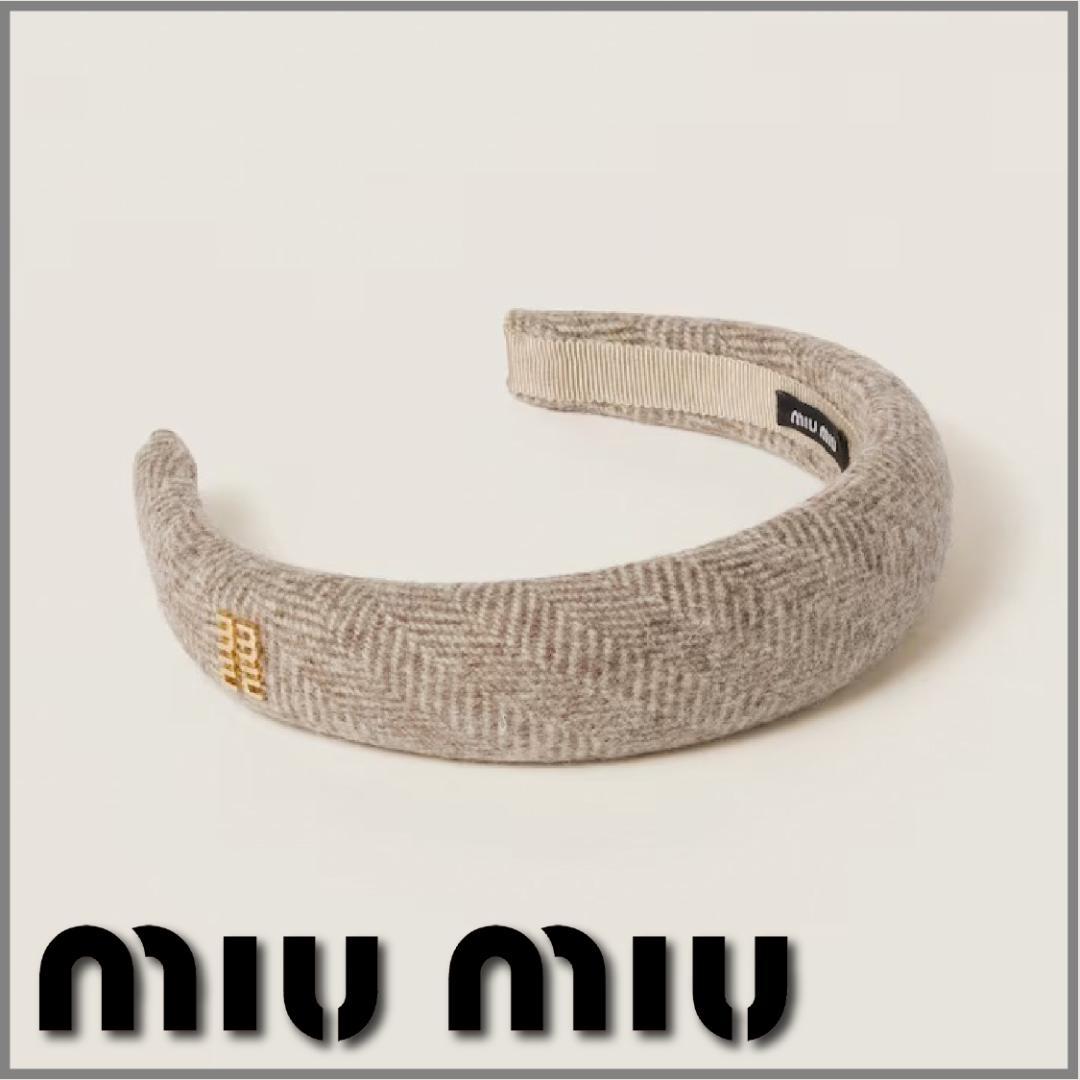 MIU MIU シェブロン ウール ヘッドバンド Khaki / 新品