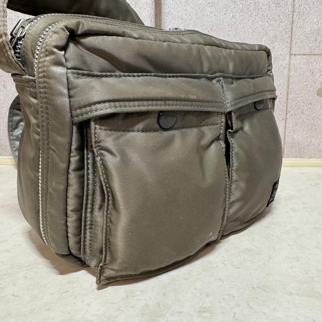 希少 PORTER タンカー ショルダーバッグシルバーグレー 2層式 廃盤品