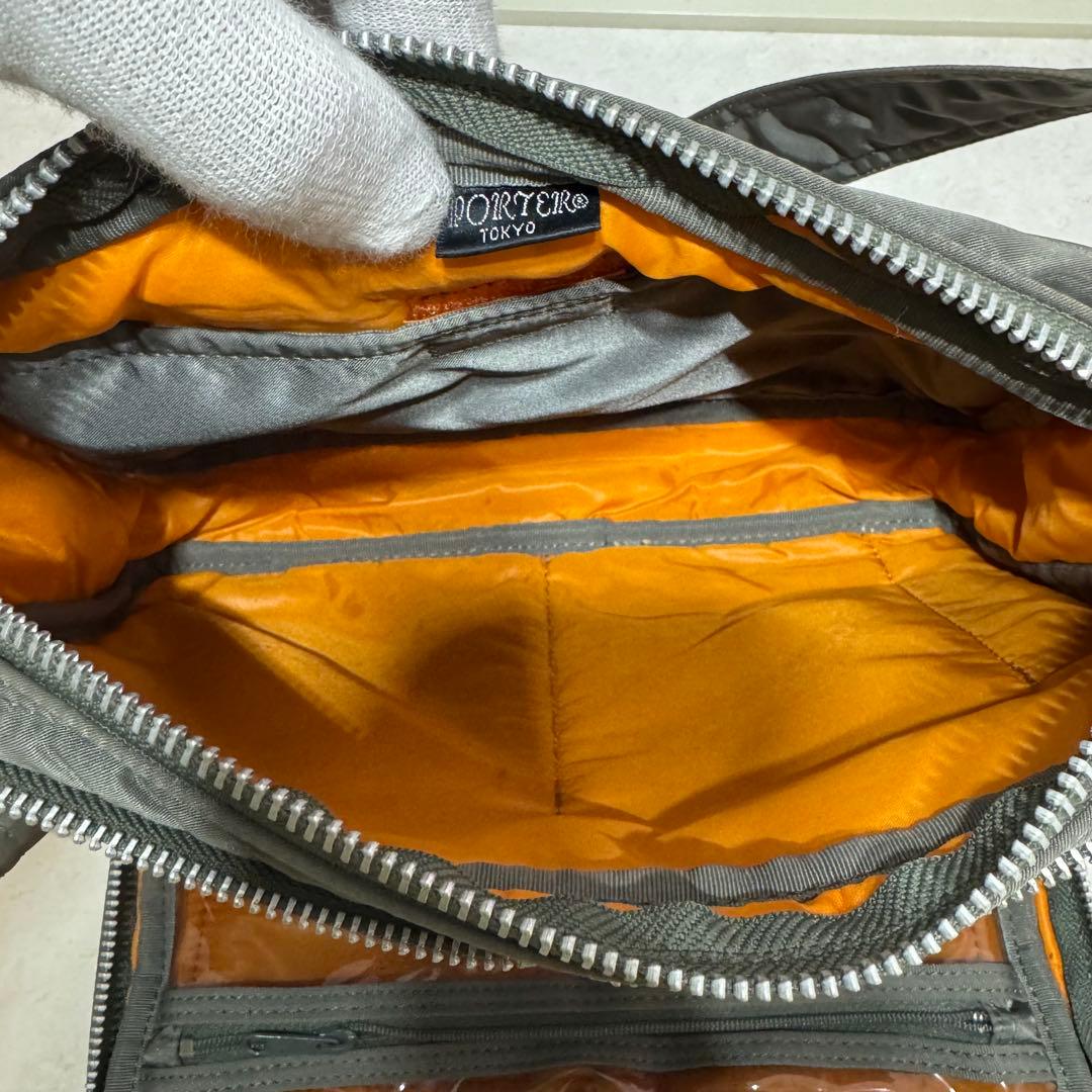希少 PORTER タンカー ショルダーバッグシルバーグレー 2層式 廃盤品