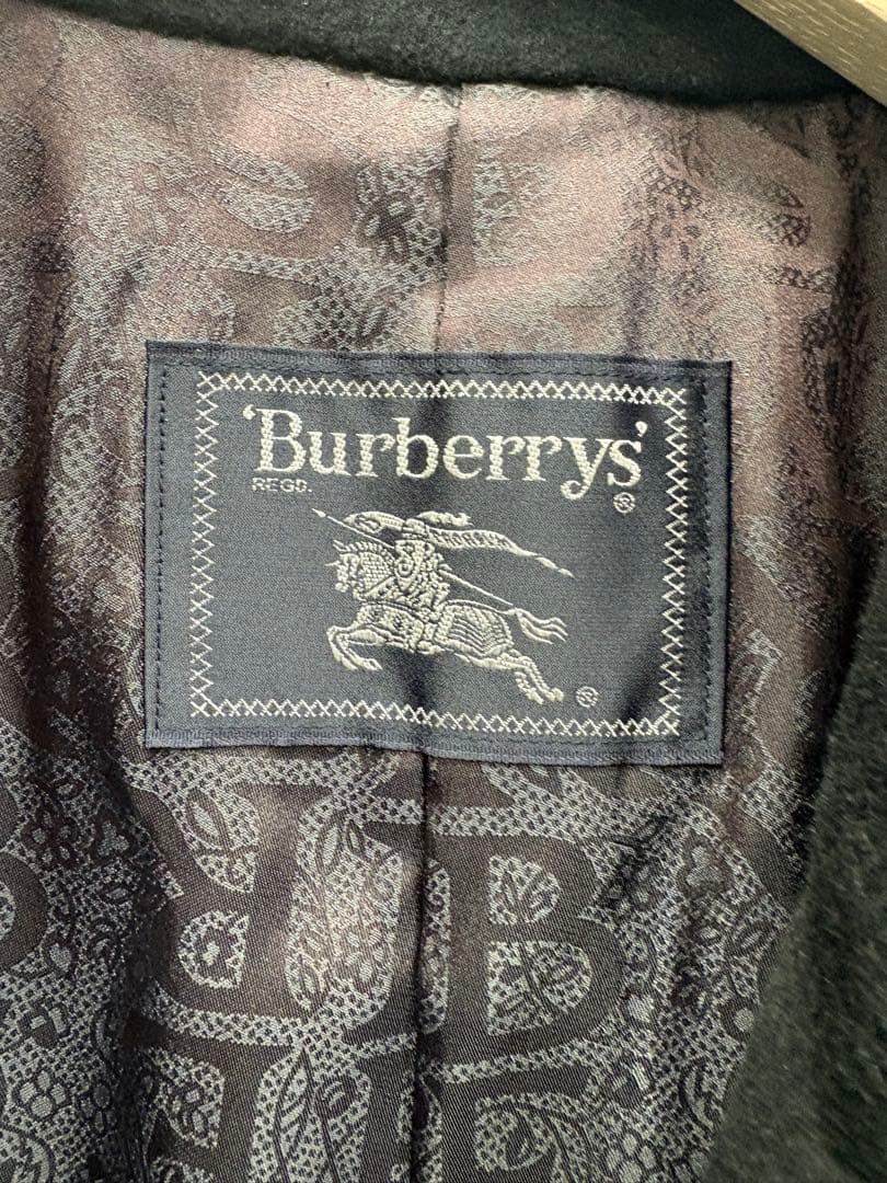 【極上アンゴラ70%】Burberry's ロングコート 黒 ラグラン 比翼仕立