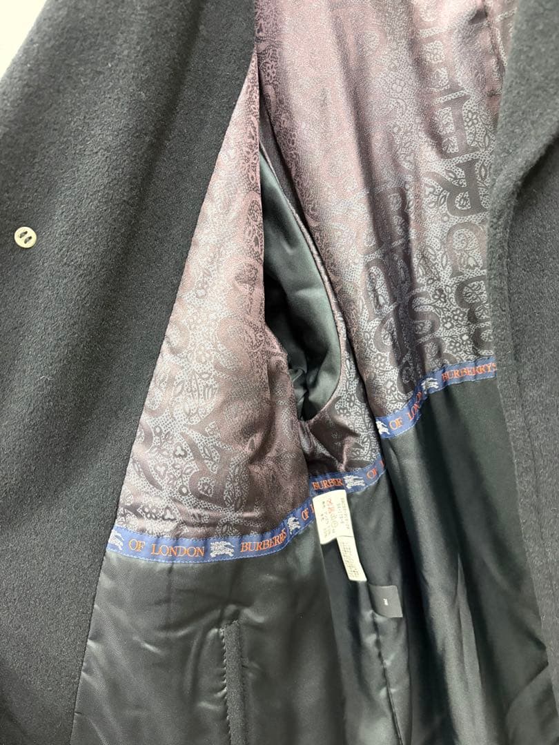 【極上アンゴラ70%】Burberry's ロングコート 黒 ラグラン 比翼仕立