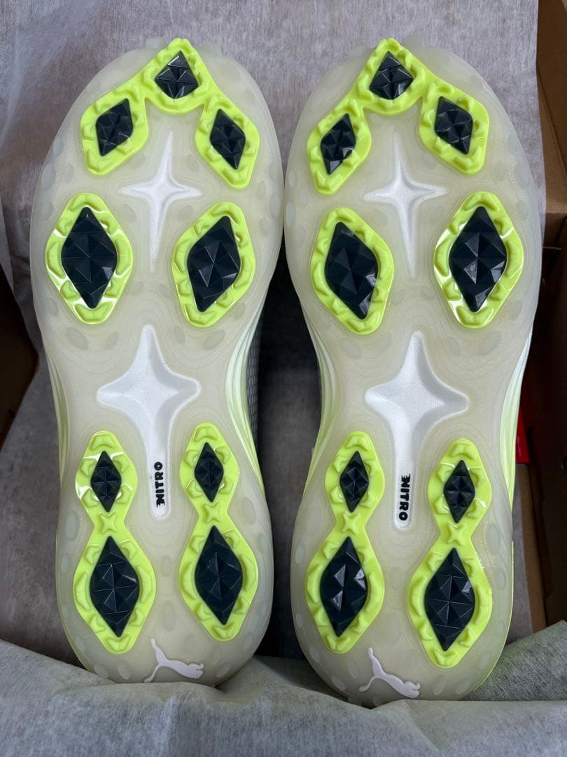 新品、未使用。PUMA GOLF プーマニトロ ゴルフシューズ グレー/イエロー