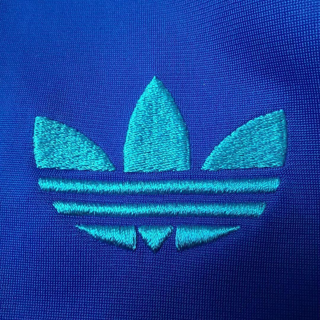 希少カラー☆アディダス 刺繍ロゴ トラックジャケット O 青×青