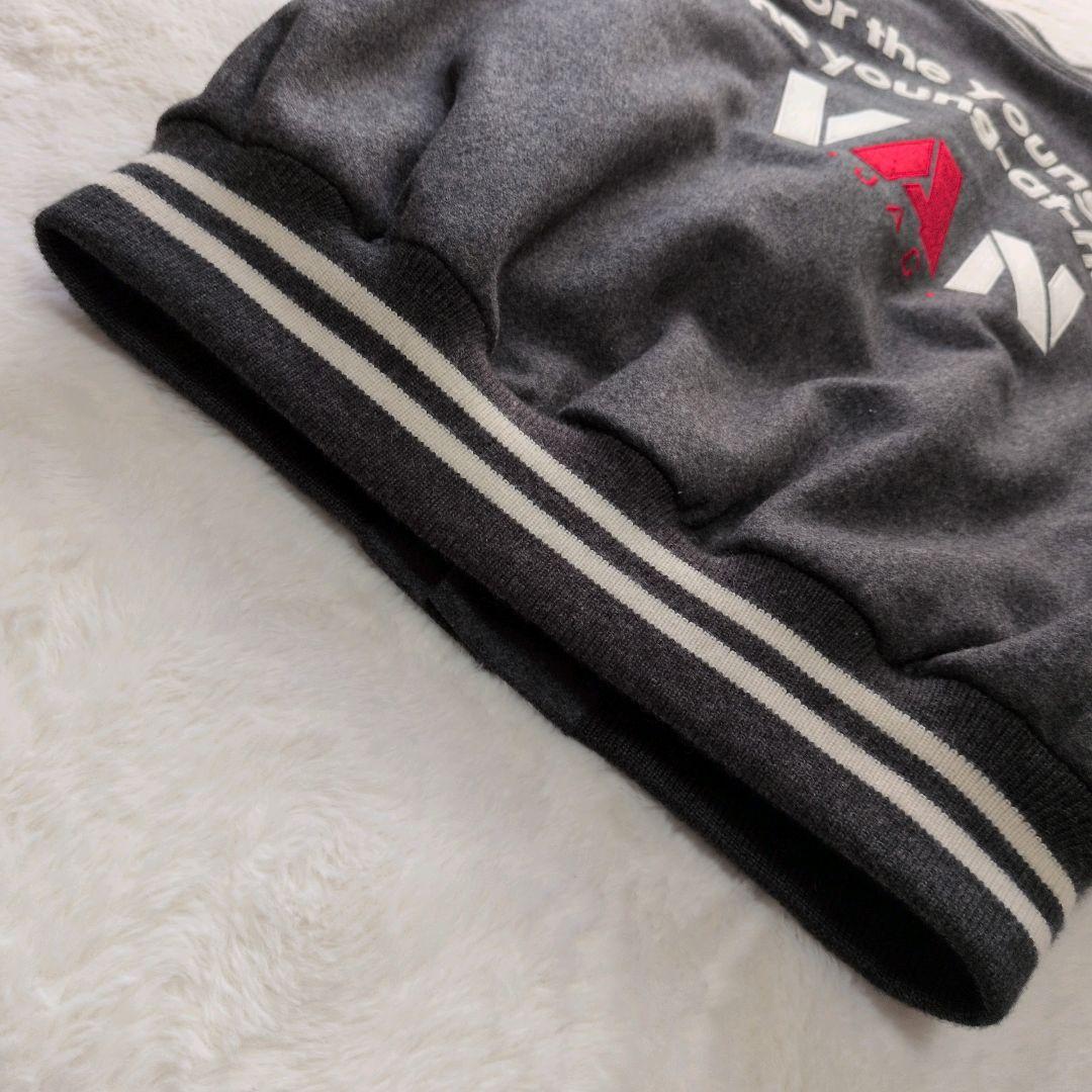 希少 美品 VAN JACスタジャン フルデコ 袖牛革 ワッペン グレー