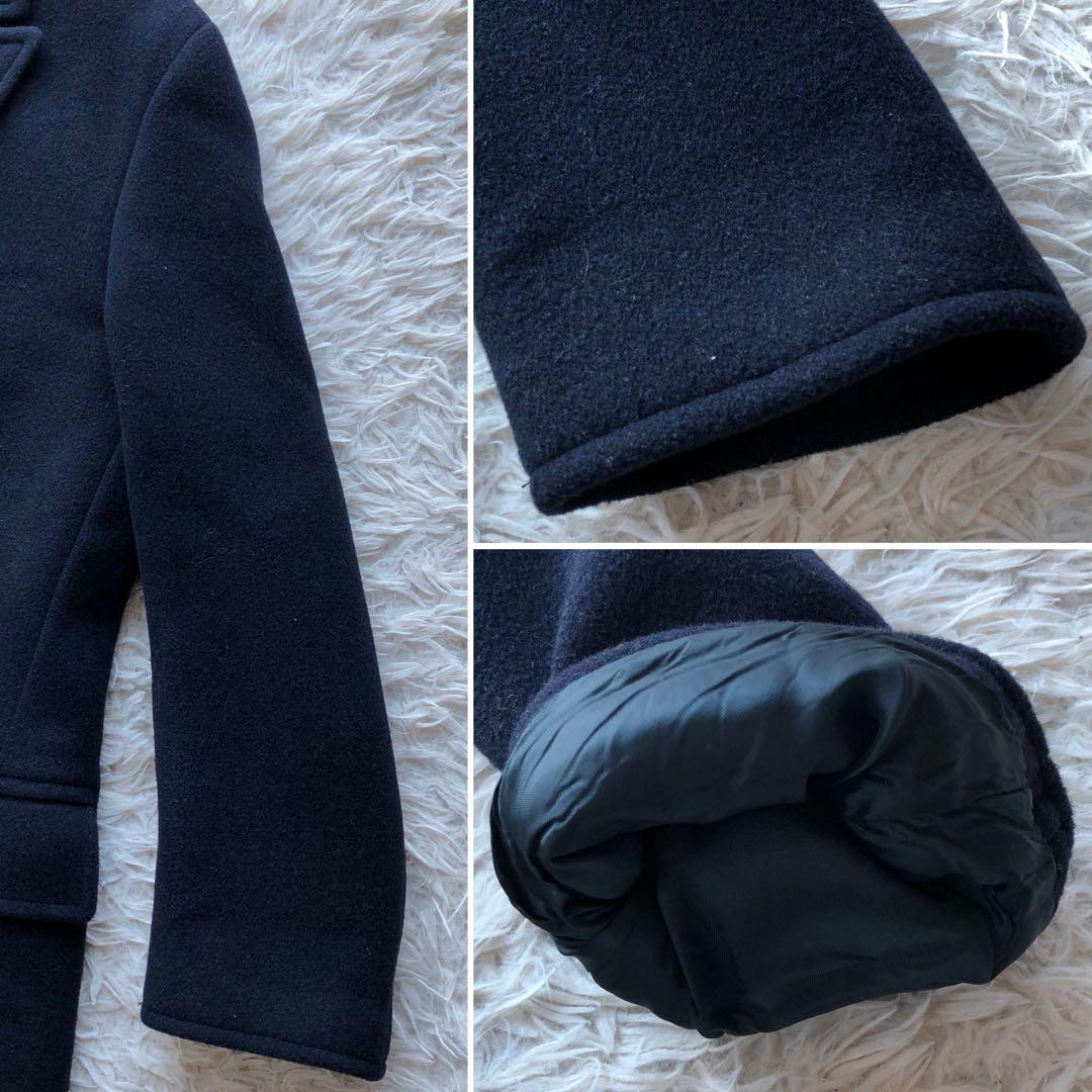 【イタリア製ウール100% XL】エンポリオアルマーニ　チェスターコート　紺