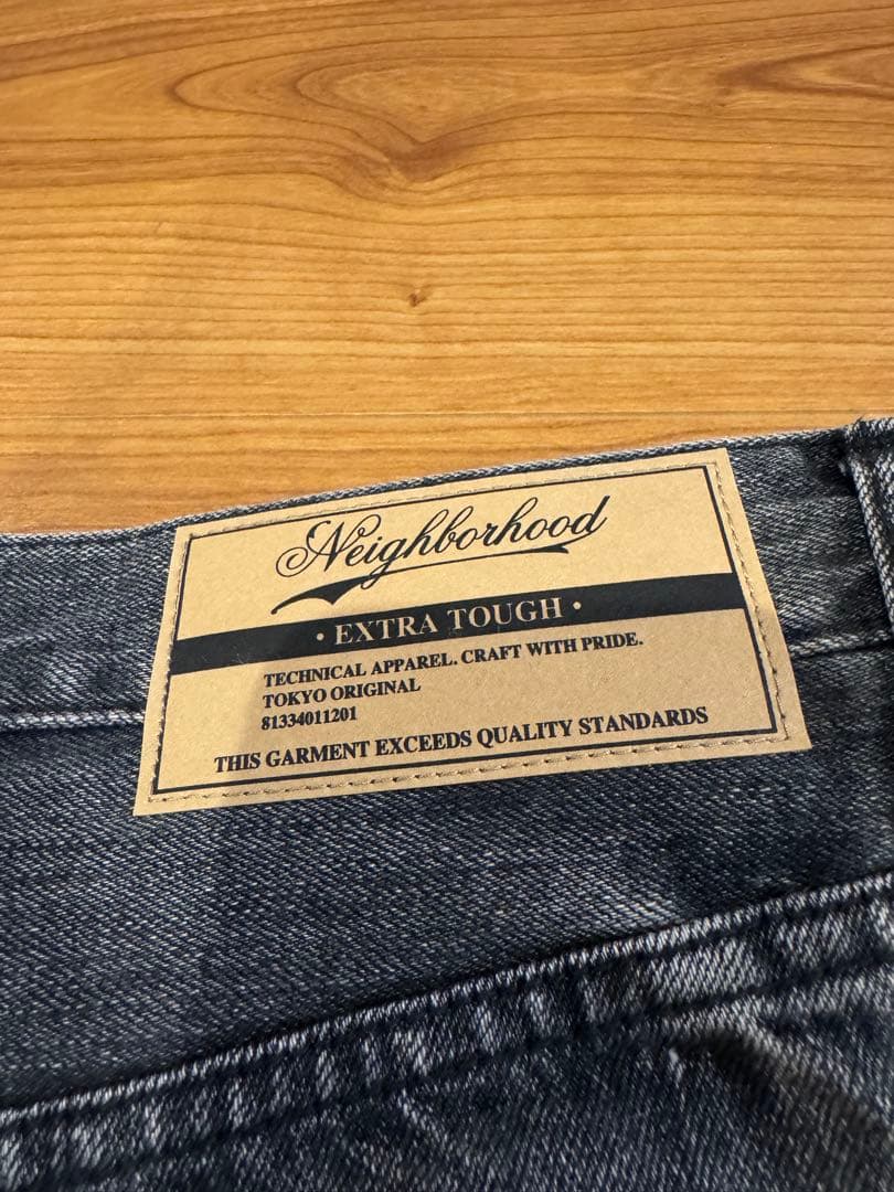 【美品】NEIGHBORHOOD ブラックデニム スリムストレートMサイズ