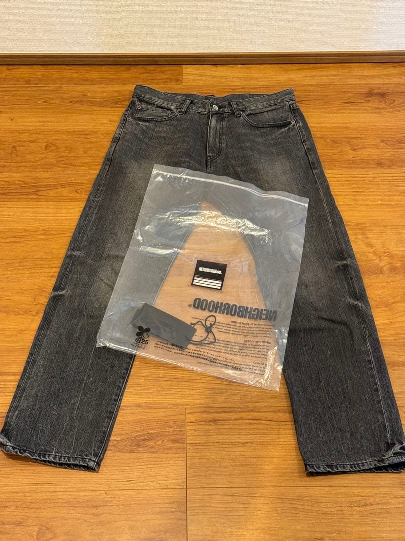 【美品】NEIGHBORHOOD ブラックデニム スリムストレートMサイズ