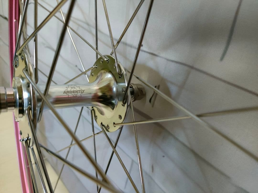 ピスト 競輪 前後ホイール 車輪 X-KEYMET(KINLIN) ピンク 傷有