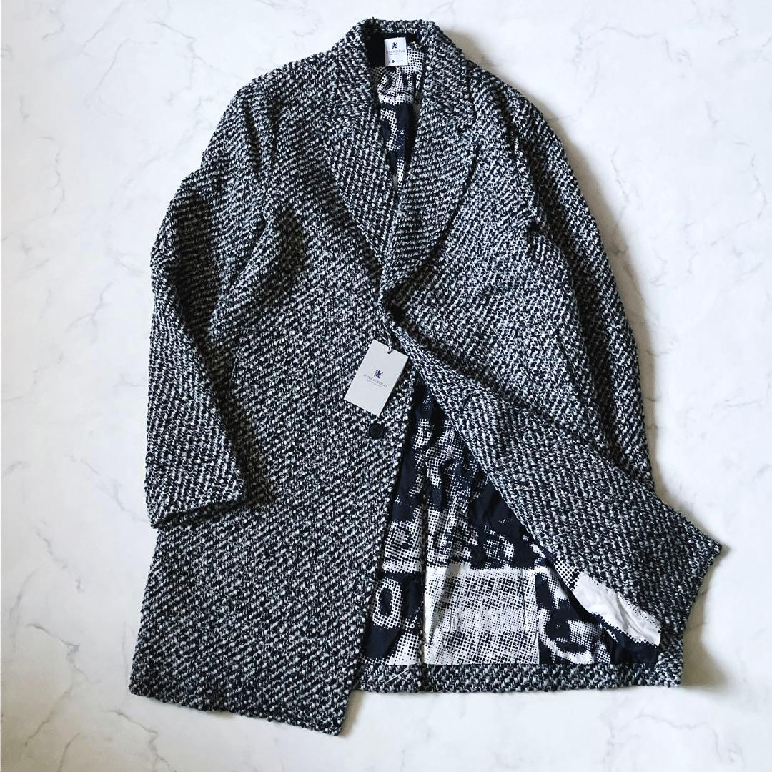 新品未使用品R.NEWBOLDツイードロングチェスターコート