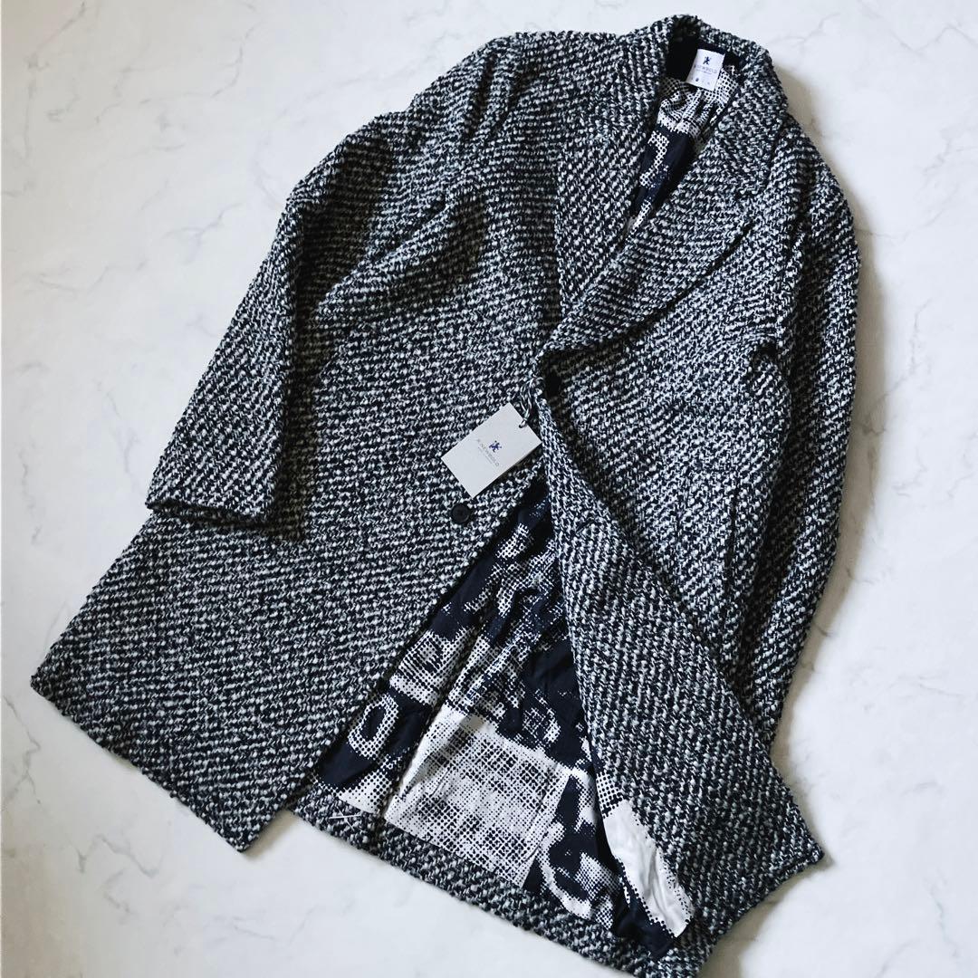 新品未使用品R.NEWBOLDツイードロングチェスターコート