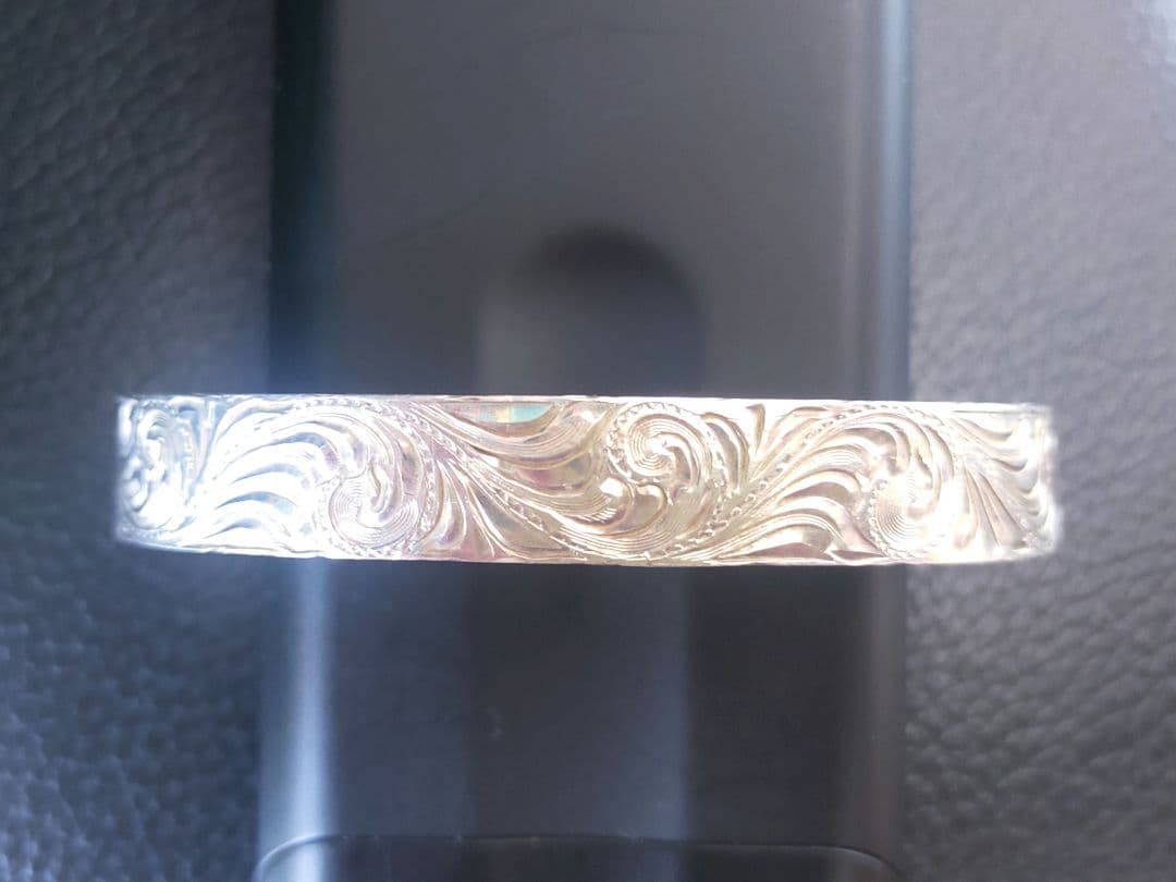 銀　シルバー　925　ブレスレット　ハワイアン　バングル　DEOSCAR　重厚感