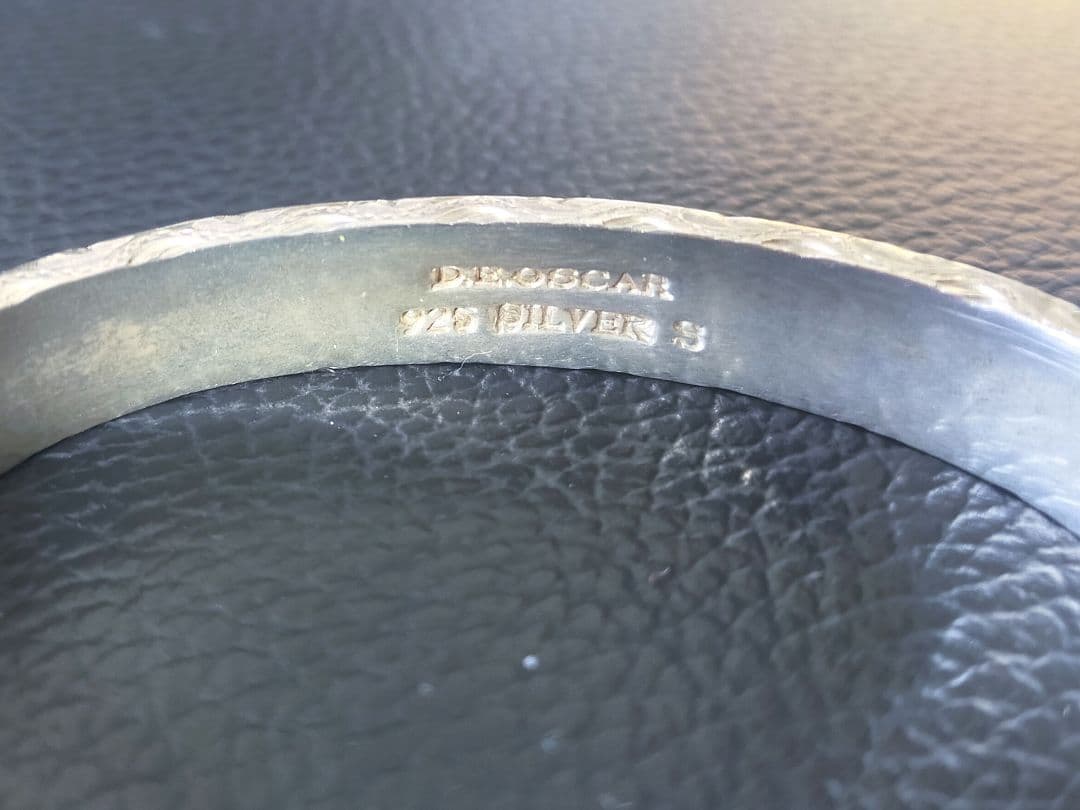 銀　シルバー　925　ブレスレット　ハワイアン　バングル　DEOSCAR　重厚感