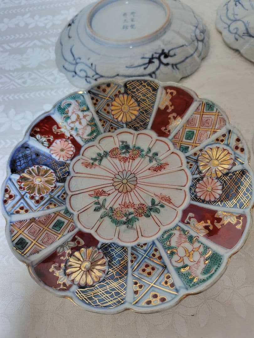 古伊万里　奇玉宝鼎之珍　大聖寺伊万里　6枚 中皿　17cm