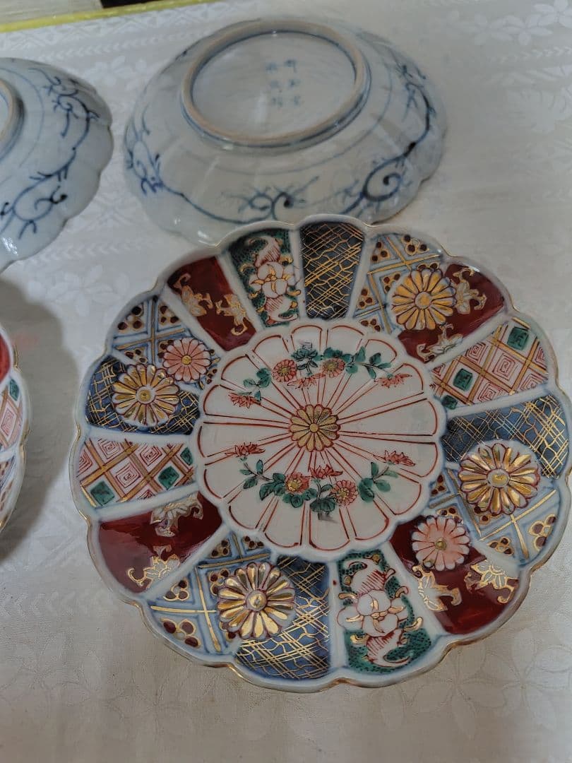 古伊万里　奇玉宝鼎之珍　大聖寺伊万里　6枚 中皿　17cm