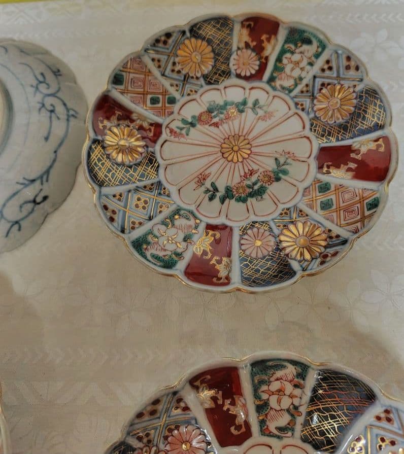 古伊万里　奇玉宝鼎之珍　大聖寺伊万里　6枚 中皿　17cm