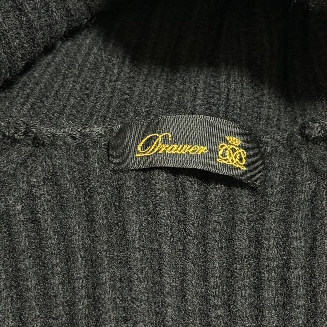 美品✨ドゥロワー ウールカシミヤ リブ編みタートルネックポンチョ 黒 ブラック