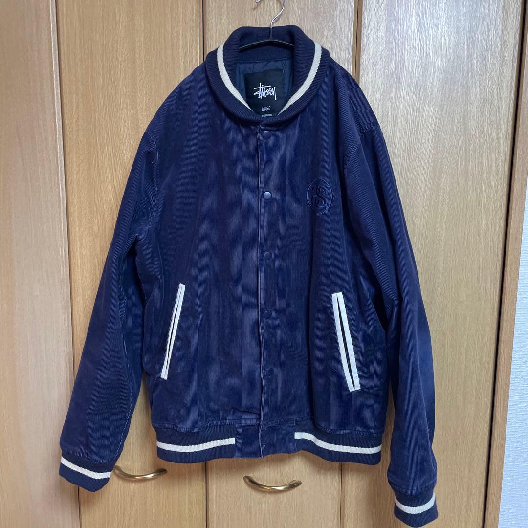 Stussy 00s ssリンク コーデュロイスタジャン　Lサイズ　ネイビー