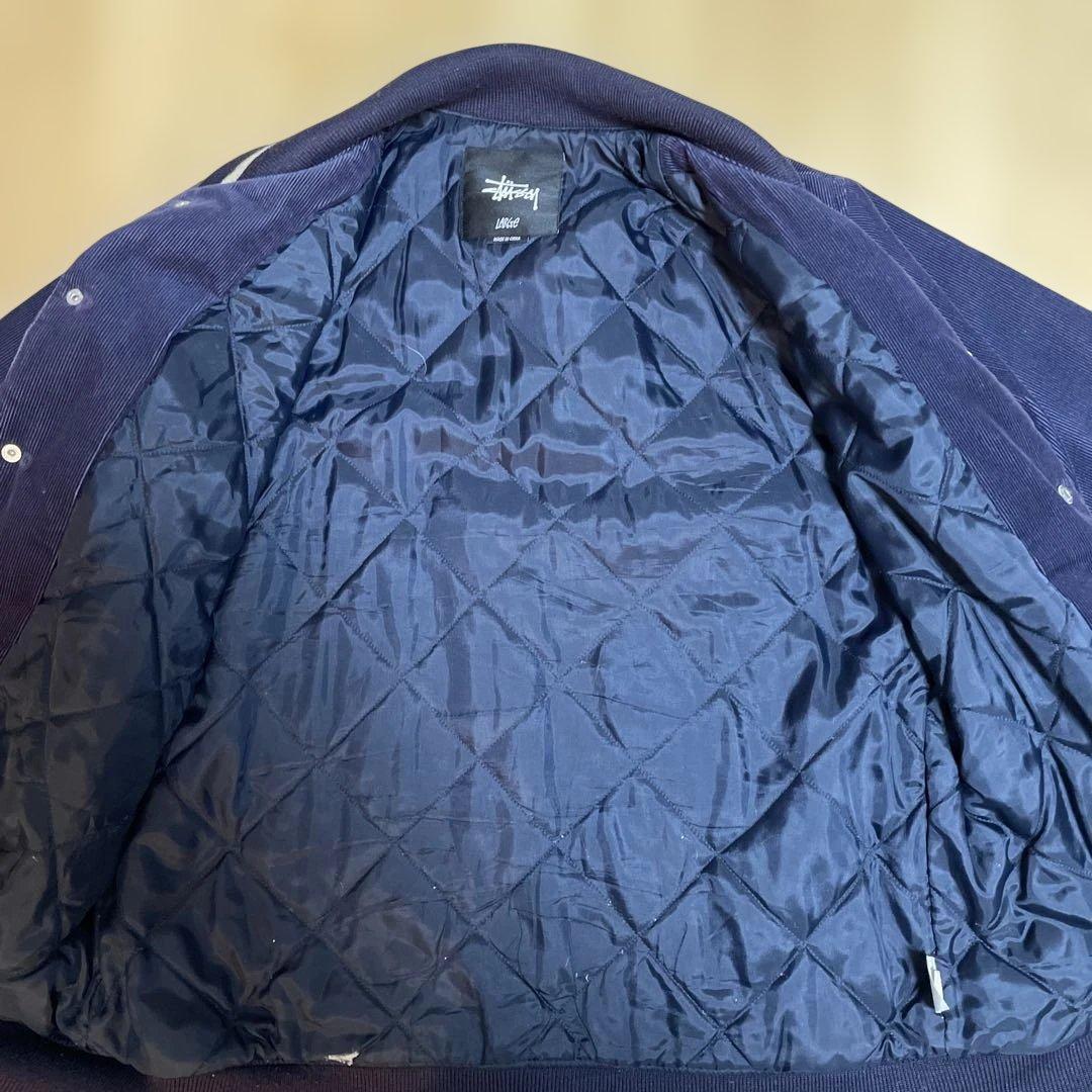 Stussy 00s ssリンク コーデュロイスタジャン　Lサイズ　ネイビー