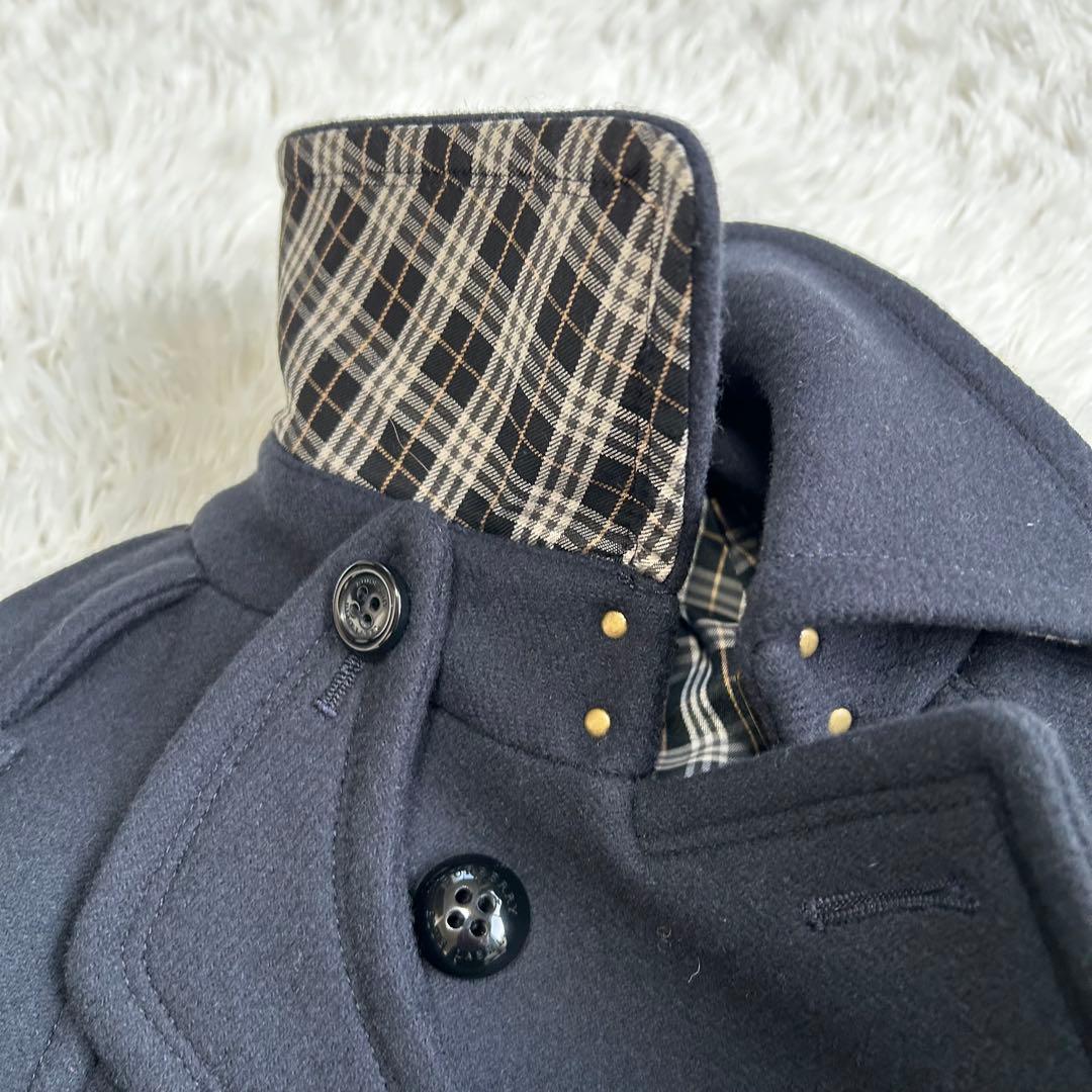 【極美品】バーバリーブルーレーベル ケープ　ポンチョ　コート ノバチェック　40