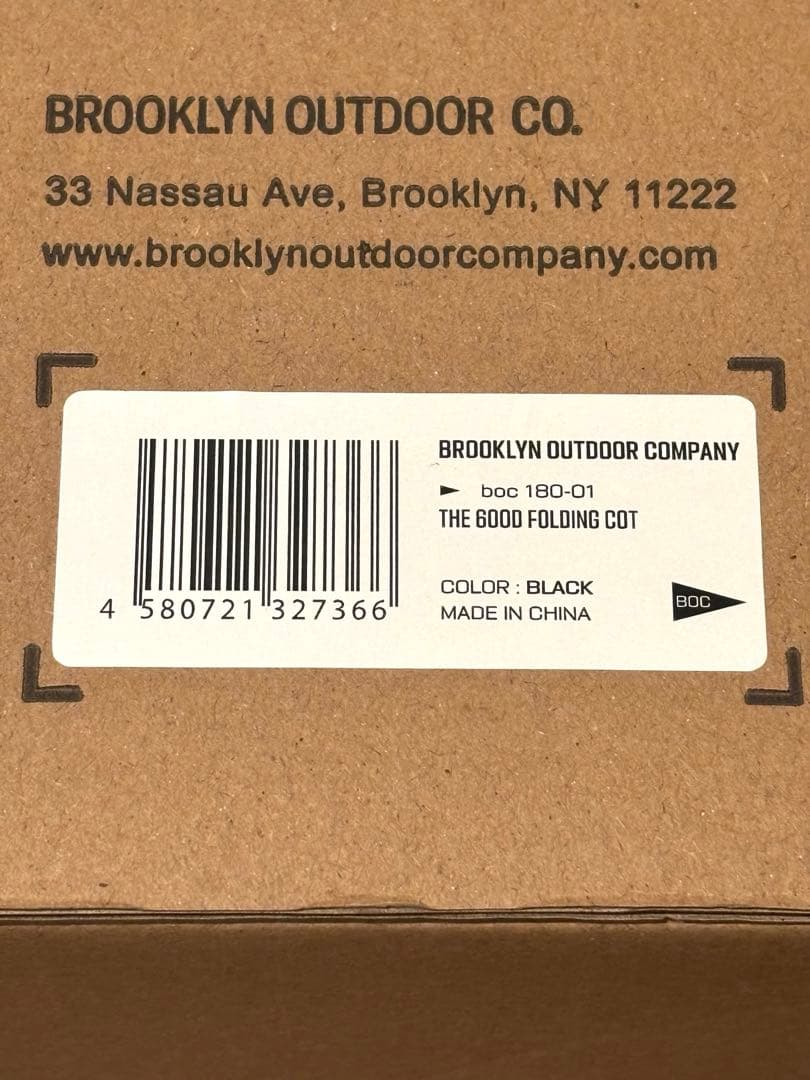 おまけ付　ブルックリンアウトドアカンパニー600Dフォールディングコットブラック