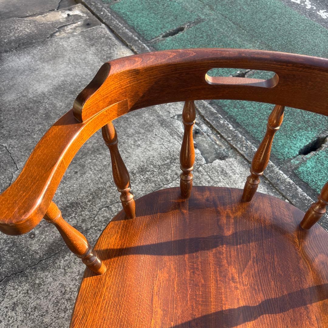 飛騨産業 キツツキ アームチェア 持ち手 ろくろ脚 ヴィンテージ①