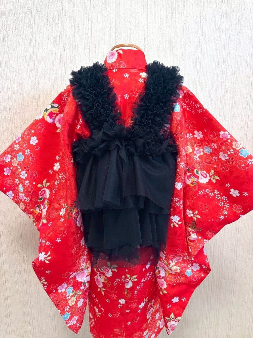 被布エプロン❁被布♡被布チュール♡被布ドレス♪Black