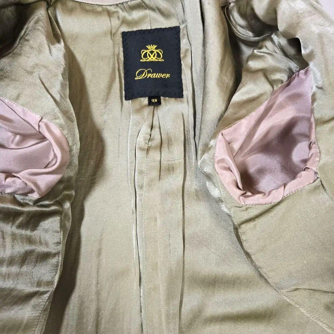 Drawer ドゥロワー メルトン ウールコート ノーカラーコート 38 M