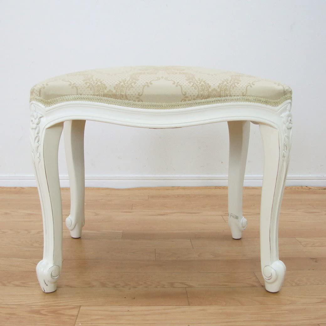 スツール 腰掛椅子 猫脚 ホワイト アイボリー