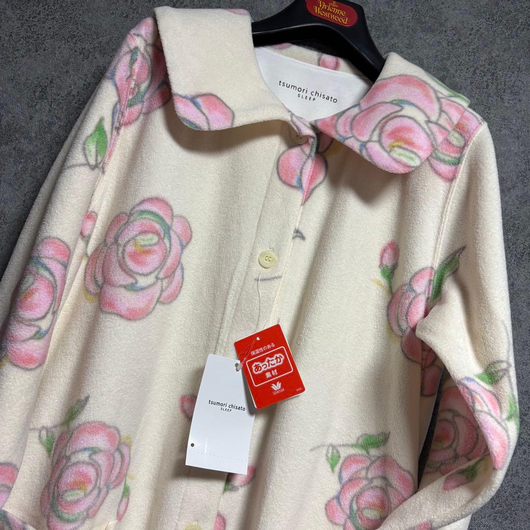 新品　ツモリチサト　暖かふわふわバラ柄パジャマ「Mサイズ」