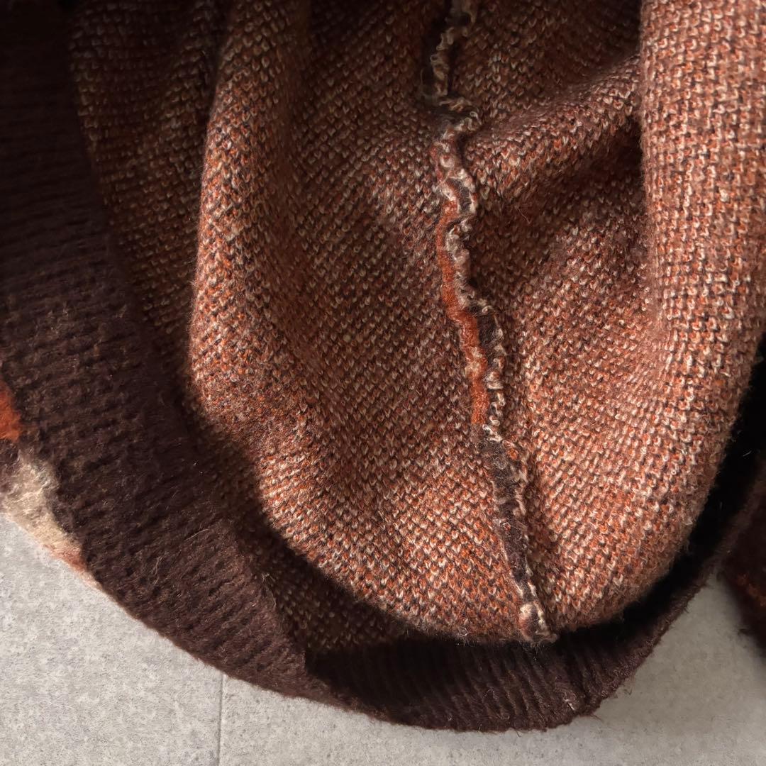 毛足長 vintage アーガイル柄 シャギーニットカーディガン シティボーイ