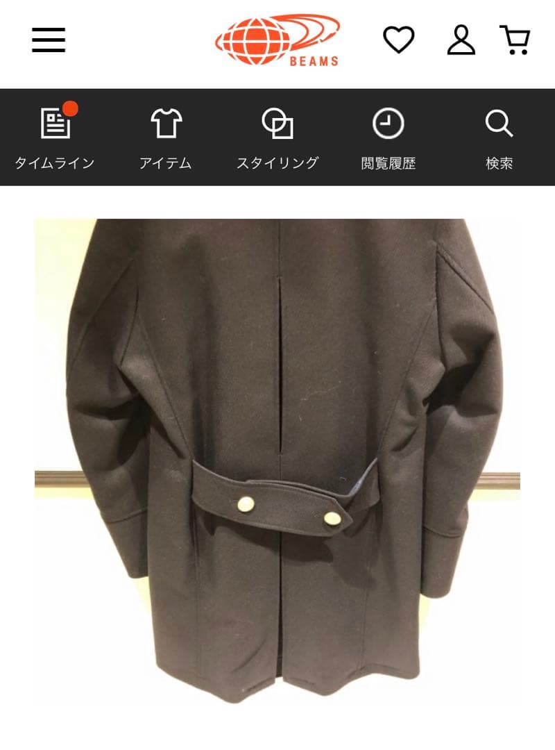 Sealup × BEAMS F / ライトメルトン ロングピーコート 44