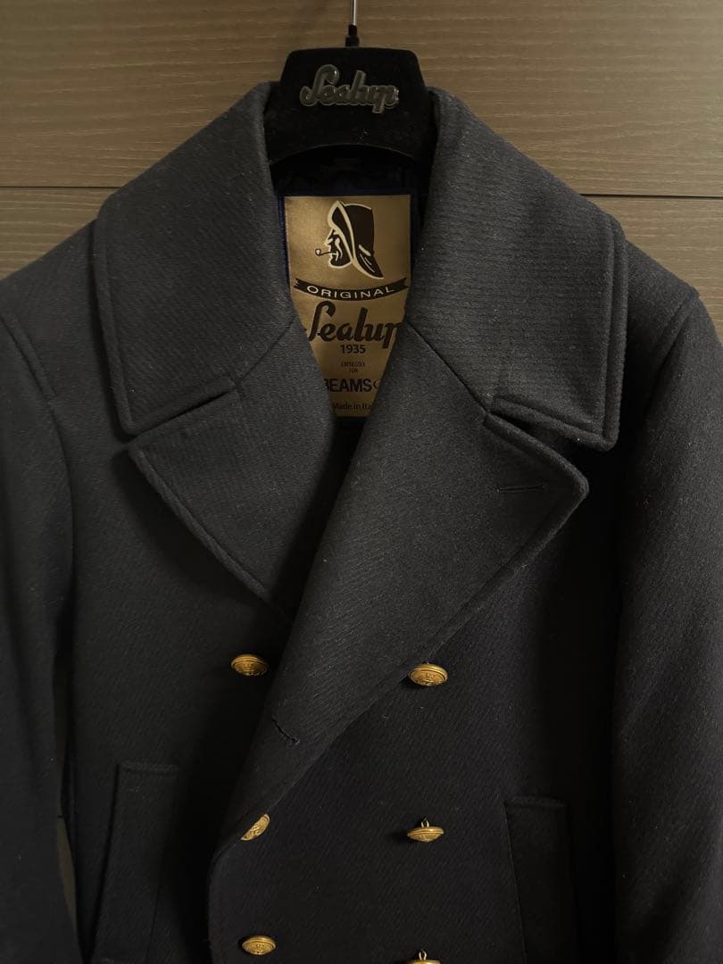 Sealup × BEAMS F / ライトメルトン ロングピーコート 44