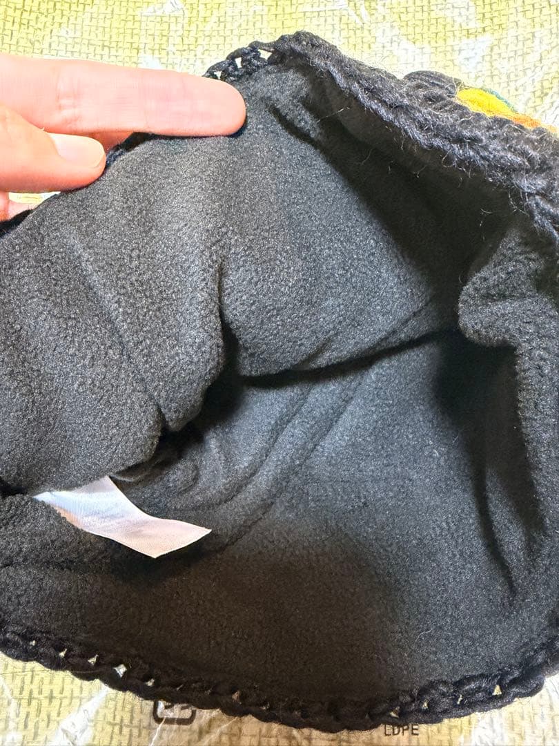 Supreme 花柄刺繍 ニット帽 黒