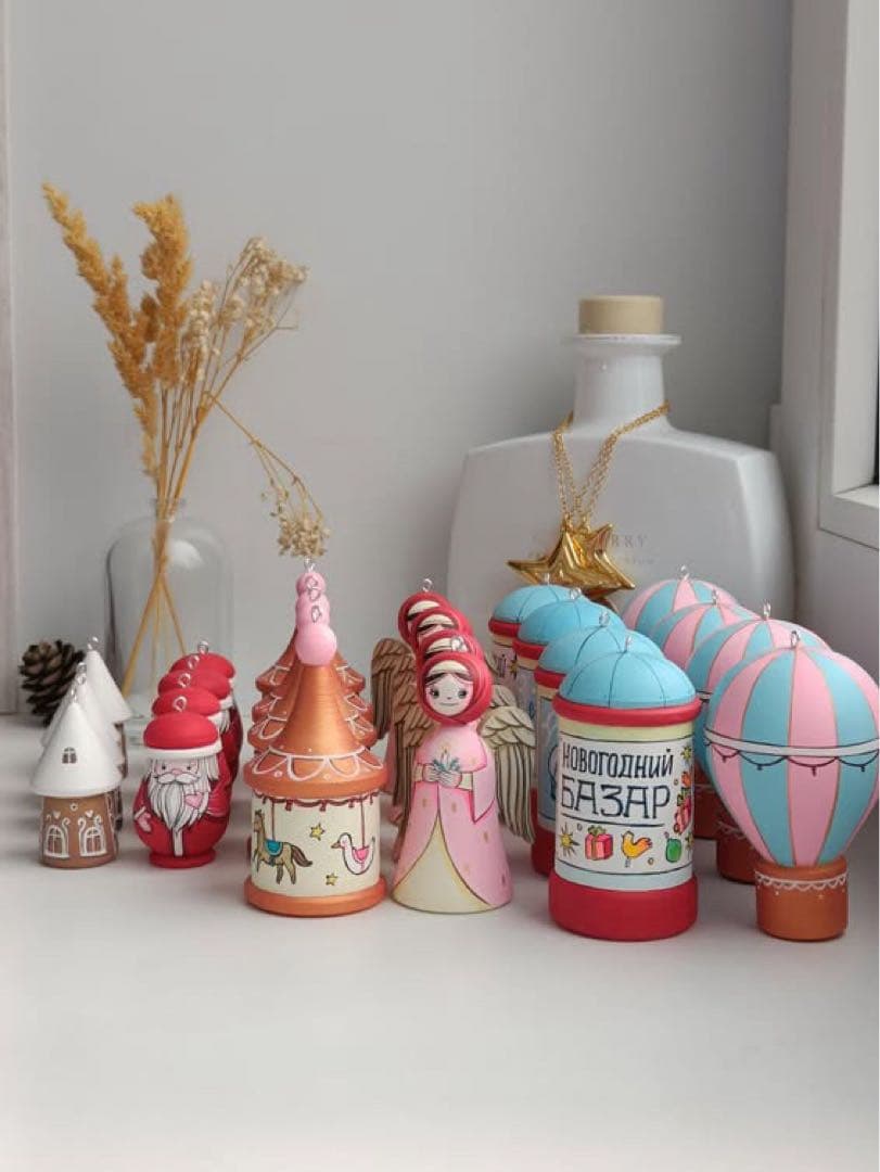 ロシア雑貨☆民話マトリョーシカ『テレモーク』小さなおうち(7P