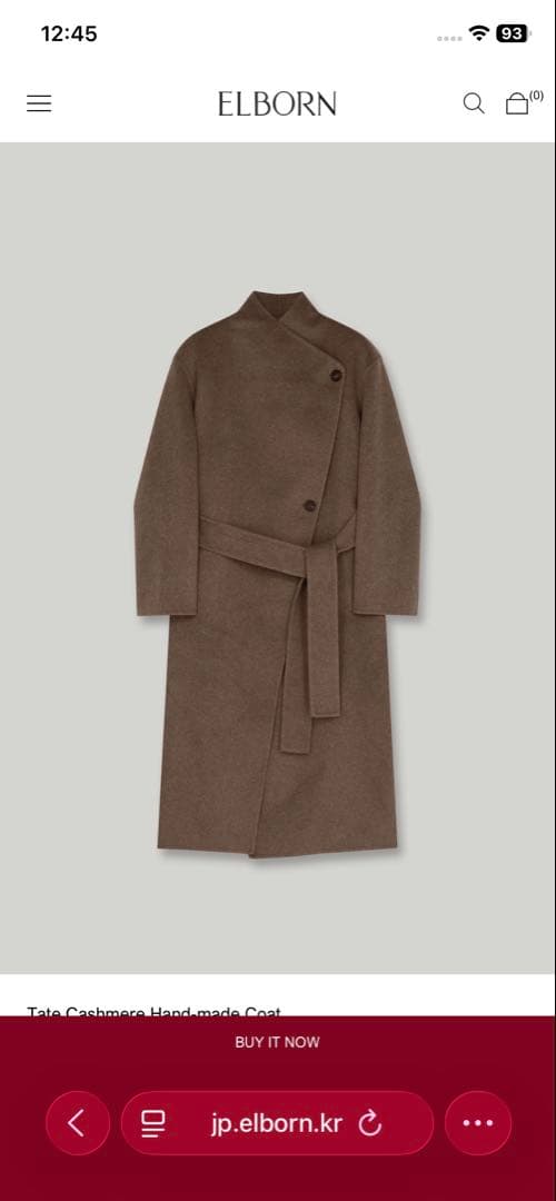 ELBORN Tate Cashmere HandMade Coat34 - メルカリ