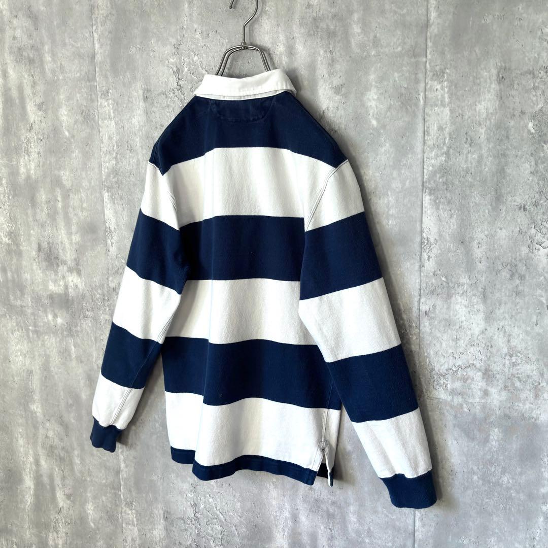 【最高デザイン！】90's ラガーシャツ ラルフローレン 太ボーダー 刺繍ポニー